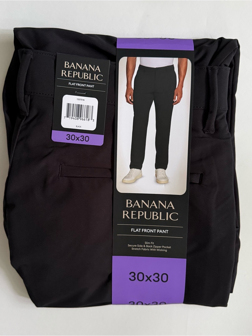 Banana Republic Men's 5 Pocket Pants Slim Fit Stretch Black Size 30X30 NWT